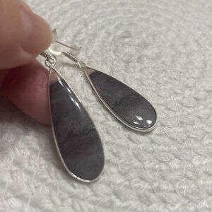 Natural PORCELAIN JASPER Handmade Sterling 925 Dangle Earrings #29E